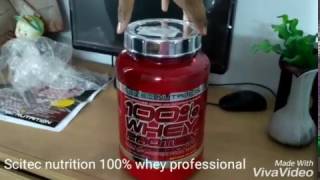 Scitec nutrition 100 whey professional unboxing and first look [upl. by Kinelski48]