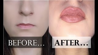 ♡ HOW TO OVERLINE SMALL LIPS  no lip fillers naturally and for tiny lips ♡ [upl. by Godfrey811]