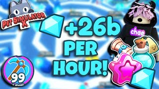 26b GEMS PER HOUR BEST METHOD DIAMOND MINE MASTERY UPDATE PET SIMULATOR X ROBLOX petsimx [upl. by Luisa]