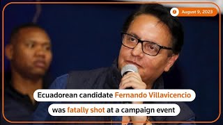 Ecuador presidential candidate Fernando Villavicencio shot dead at campaign event [upl. by Naitsirk]