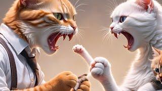 Endless Fight 🥲 aicats aiart cats ai cute cat animals naturalworldsq8br baby [upl. by Drape]