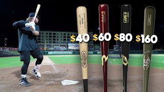 DOES PRICE MATTER ON WOOD BATS  40 vs 60 vs 80 vs 160 vs 300 Wood Bat Review [upl. by Gulgee135]