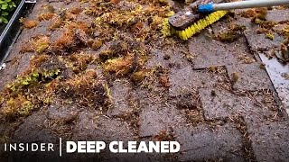 Removing Moss From Crevices Of A Roof  Deep Cleaned  Insider [upl. by Aleibarg95]