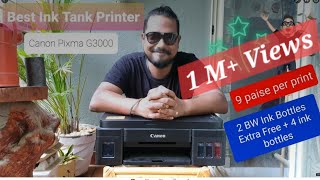 Best Printer for home 2024 Canon Pixma G3000UnboxingInstallation Detail Review amp print quality [upl. by Bernadina]