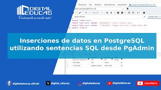 Cómo realizar inserciones de datos en POSTGRESQL utilizando sentencias SQL desde PGADMIN [upl. by Yhtuv]