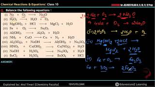 Balance the following equations i Na  O2 􀁿􀁿􀁯 Na2Oii H2O2 􀁿􀁿􀁯 H2O  O2iii MgOH2  HCl 􀁿􀁿􀁯 M [upl. by Atika]