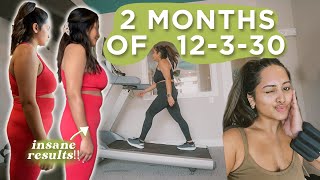 I DID 12330 FOR 2 MONTHS AND THESE ARE MY RESULTS  Lauren Giraldo Treadmill Routine [upl. by Shanley]