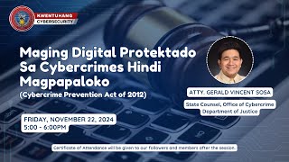 Maging Digital Protektado Sa Cybercrimes Hindi Magpapaloko [upl. by Anaidirib742]