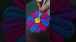 Simple flowers rangoli designs shorts ytshorts reels rangoli [upl. by Anzovin207]