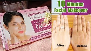 Golden Pearl Whitening Urgent Facial Honest ReviewFacial Glow in just 10 minutes [upl. by Orecic114]