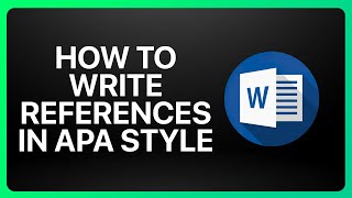 How To Write References In APA Style Using Microsoft Word Tutorial [upl. by Baras]