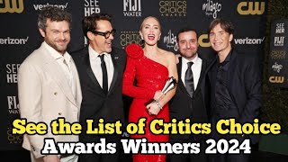 See the List of Critics Choice Awards Winners 2024 [upl. by Anaoj384]