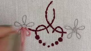 Embroidery flower design  hand embroidery for beginners  flower embroidery  thread work design [upl. by Ynnav]