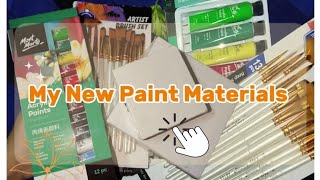 My new paint materials🤩💃🏻Full details [upl. by Eeralav]