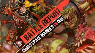 Chaos Space Marines vs Orks  Warhammer 40k Battle Report [upl. by Eelam]