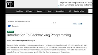 Introduction To Backtracking Programming [upl. by Ellenehc368]