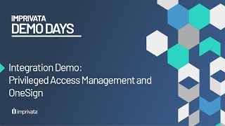Integration Demo Privileged Access Management and Enterprise Access Management formerly OneSign [upl. by Engedi]
