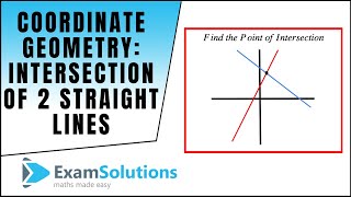 Coordinate geometry  Intersection of 2 straight lines  ExamSolutions [upl. by Bonita]