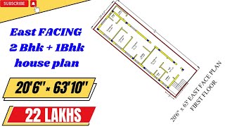 East facing house vastu  East facing house plans as per vastu  East facing 2bhk house plan [upl. by Arrimat969]