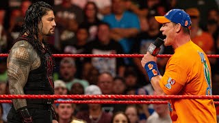 FULL SEGMENT John Cena and Roman Reigns’ first promo battle Raw Aug 28 2017 [upl. by Lyndes]