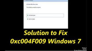 Window 7 Error 0xc004f009  This copy of windows is not genuine error oxcoo4fo57  windows 7 [upl. by Bodrogi]