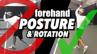 Forehand POSTURE and ROTATION tennis lesson  drills  tips [upl. by Heyra]