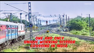 One and only unique working scissor crossing in India  Indian Railways [upl. by Brottman]