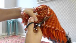 Cutting a flokati rug with scissors [upl. by Senskell]