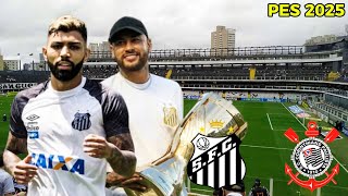 SANTOS de NEYMAR amp GABIGOL VS CORINTHIANS  PES 2025 PPSSPP [upl. by Llemart]