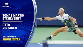 Tomas Martin Etcheverry vs Otto Virtanen Highlights  2023 US Open Round 1 [upl. by Nlocnil]