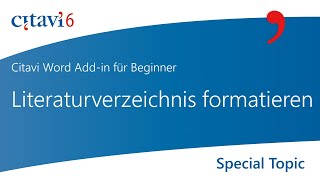 Citavi 6 Word Addin Literaturverzeichnis formatieren 213 [upl. by Genie594]