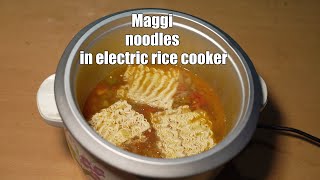 Maggi Noodles In Rice Cooker  Simple way to prepare noodles  Bachelor Making Quick noodles [upl. by Nnagem]