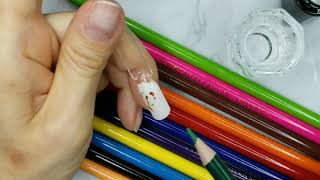 水彩色鉛筆onネイル water color pencil on nail [upl. by Baseler]