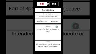 GRE Vocabulary builder for English 554 Word Conciliatory GRE English Vocabulary Shorts [upl. by Ecnedac58]