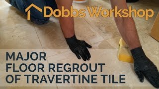 How to Regrout Floor Tile  Travertine Tile [upl. by Eileen]