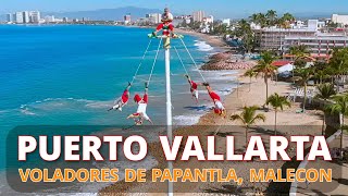 Ritual de los Voladores de Papantla Ritual Ceremony of the Papantla Flyers Malecón Puerto Vallarta [upl. by Finzer]