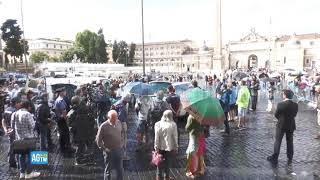 I funerali di Luca Giurato oggi nella Chiesa degli Artisti a Roma [upl. by Melly]