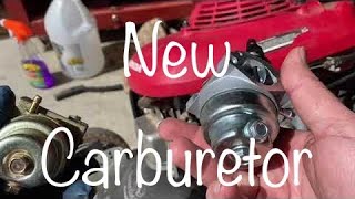 Part 2 Honda lawnmower HRR216  New carb install new gaskets adjust governor [upl. by Nednarb262]