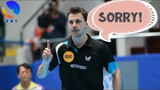 Timo Boll quotSorry I can play with 2 handsquot [upl. by Lezned]