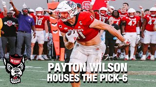 NC States Payton Wilson Hunts and Finds A Pick6 [upl. by Molli]