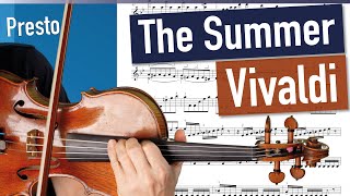 Vivaldi The Summer Presto CLOSE UP  Violin Sheet Music  Piano Accompaniment [upl. by Uolyram]