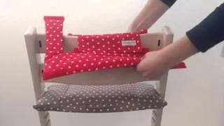 Tripp Trapp high chair  How to install the top of a cushion [upl. by Aiza]