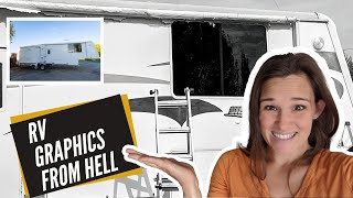 How To Remove Cracked RV Graphics  RV Renovation  RV Decals [upl. by Eihs618]