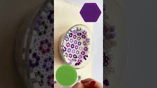 How to make a bowl using PERLER BEADS 💜 shorts [upl. by Siednarb444]