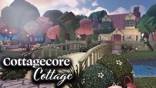 Bloxburg Speedbuild Cottagecore Garden Cottage House [upl. by Adnauqahs353]