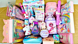 Unicorn Stationery Collection🥰Pen Sharpener Eraser Geometry Band Piggybank Pencil Box Slime [upl. by Akema]