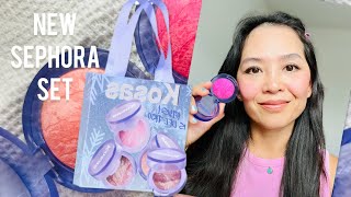 New ​⁠Sephora Kosas blush is life trio set haul and unboxing tryon [upl. by Stila354]