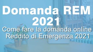 Come fare domanda REDDITO DI EMERGENZA online [upl. by Lenore]