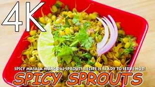 Masala Moong Sprouts Chatpata Spicy Recipe  4K [upl. by Yardley]