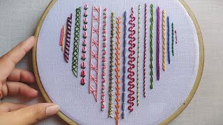 Hand embroidery for beginners  Basic Embroidery stitches for beginners  Lets Explore [upl. by Drain]